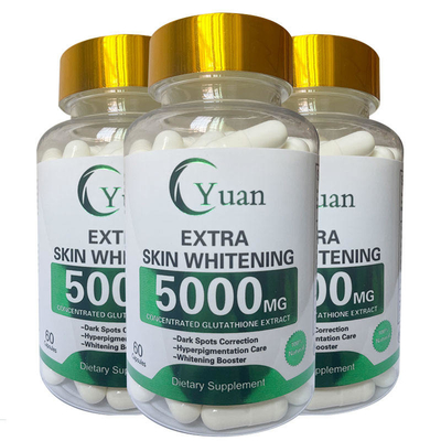 5000MG 3Xの余分白くなる真珠は丸薬を白くするOEM Glutamaxのグルタチオンの皮を粉にする