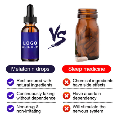 50ml 5MgのビオチンのコラーゲンはOEMの自然なMelatoninを落とす大人夜睡眠の援助を落とす